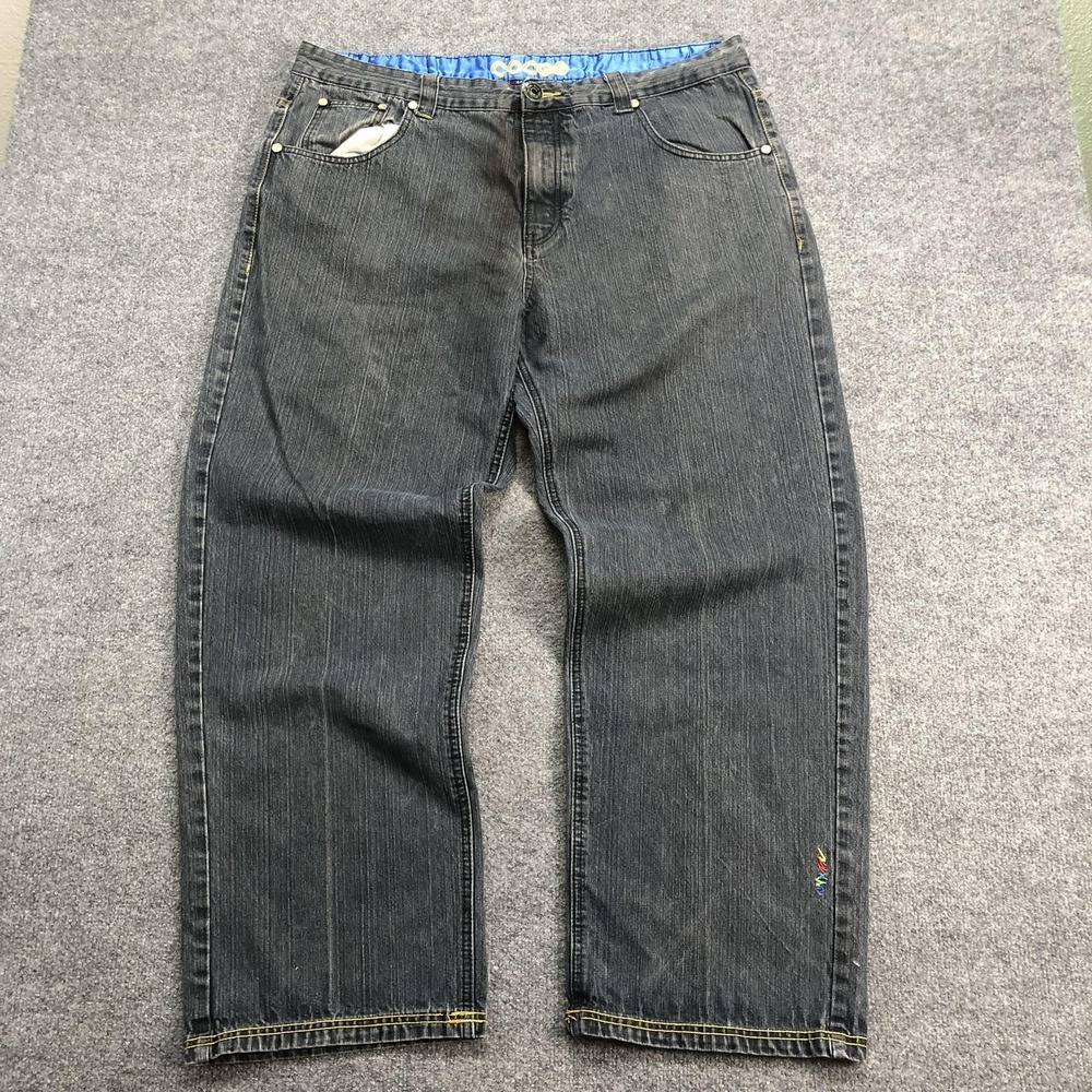 Coogi Jeans Mens 44x31  Gray Relaxed Straight Leg Denim Pants Big & Tall